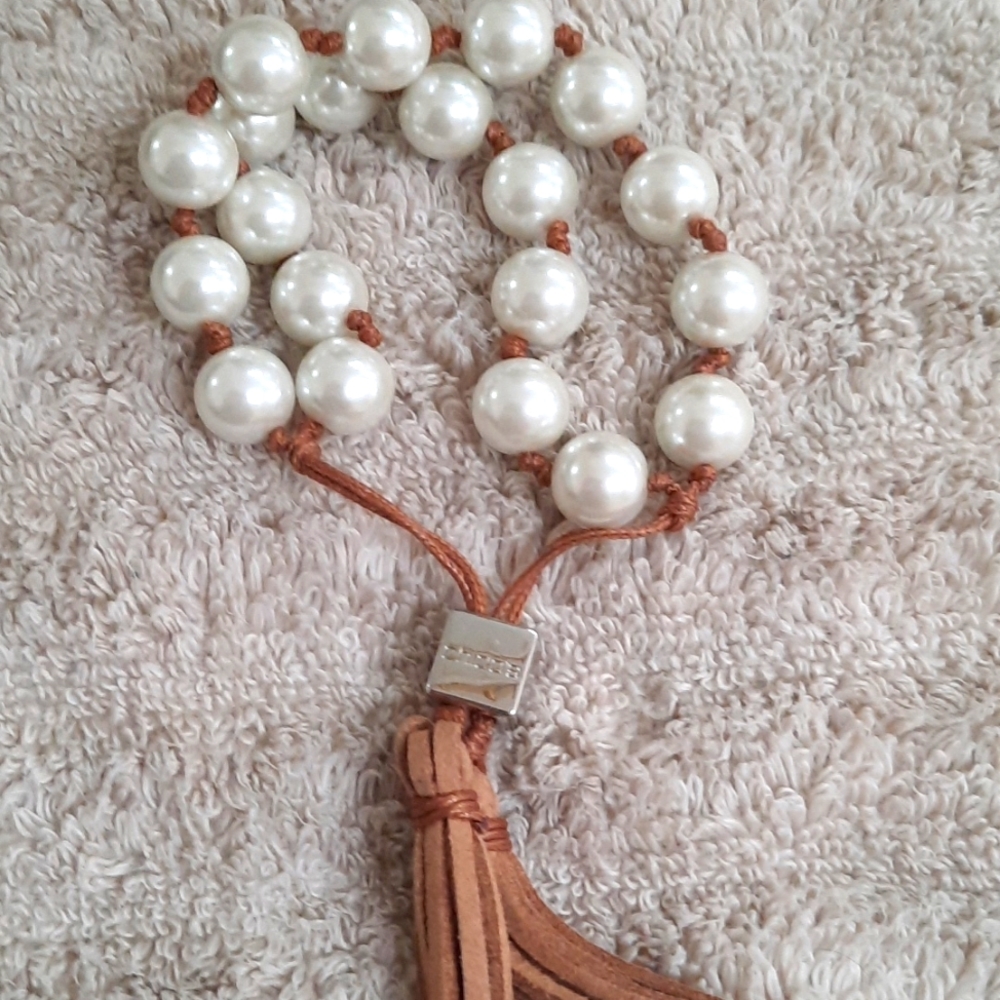 Chicos faux pearl adjustable bracelet
